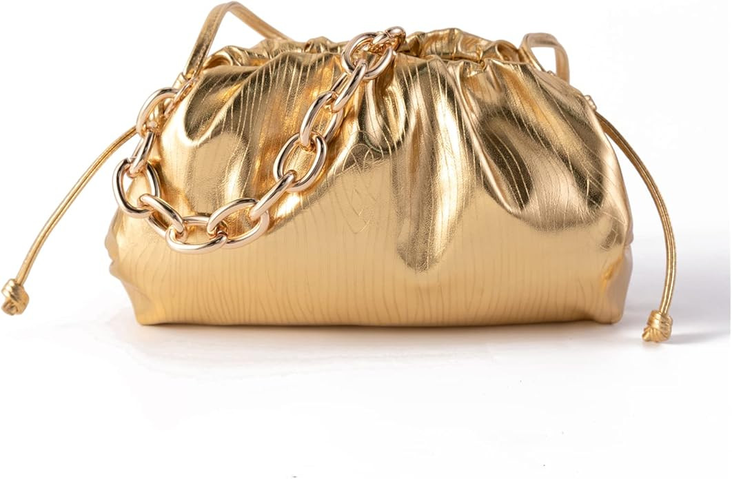 AZWBAG Women Dumpling Crossbody Bag Cloud Evening Bag Sparkly Clutch Purses Chain Shoulder Bag Dr... | Amazon (US)