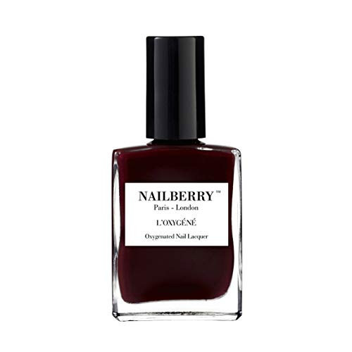 Nailberry L'Oxygéné Oxygenated Nail Lacquer | Noirberry | Deep Red Black Opaque Nail Polish | UV Protected Long-Wear Nail Polish | 12-Free | Vegan | Certified Halal | Cruelty & Gluten Free | 15 ml | Amazon (US)
