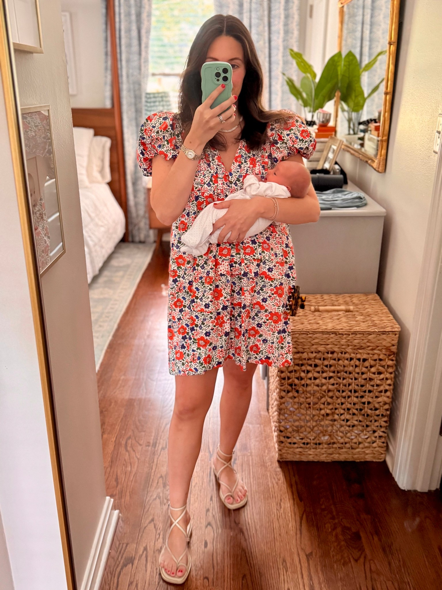 Sale alert! This dress is majorly marked down now. Wearing a medium. Wore pregnant and now it’s great for postpartum. Floral dress. Mini dress. Postpartum outfit. Pregnancy outfit. Sale. LTKbump. LTKsalealert. LTKseasonal. 

#LTKSeasonal #LTKSaleAlert #LTKBump