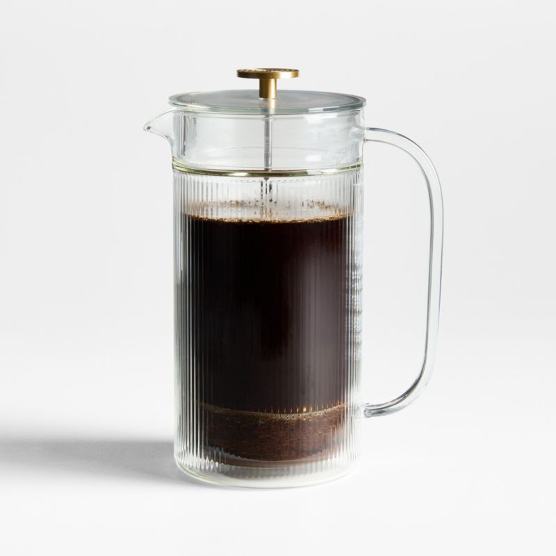 Bodum x Crate & Barrel Verona Clear Double Wall French Press with Brass Knob + Reviews | Crate & ... | Crate & Barrel