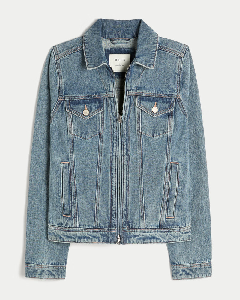 Women's Denim Zip-Up Jacket from Hollister | Hollister (US)