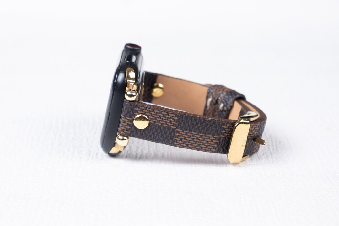 Checkered style authentic Leather Apple Watchband. 38mm 40mm 41mm 42mm 44mm 45mm Suitable with al... | Etsy (US)