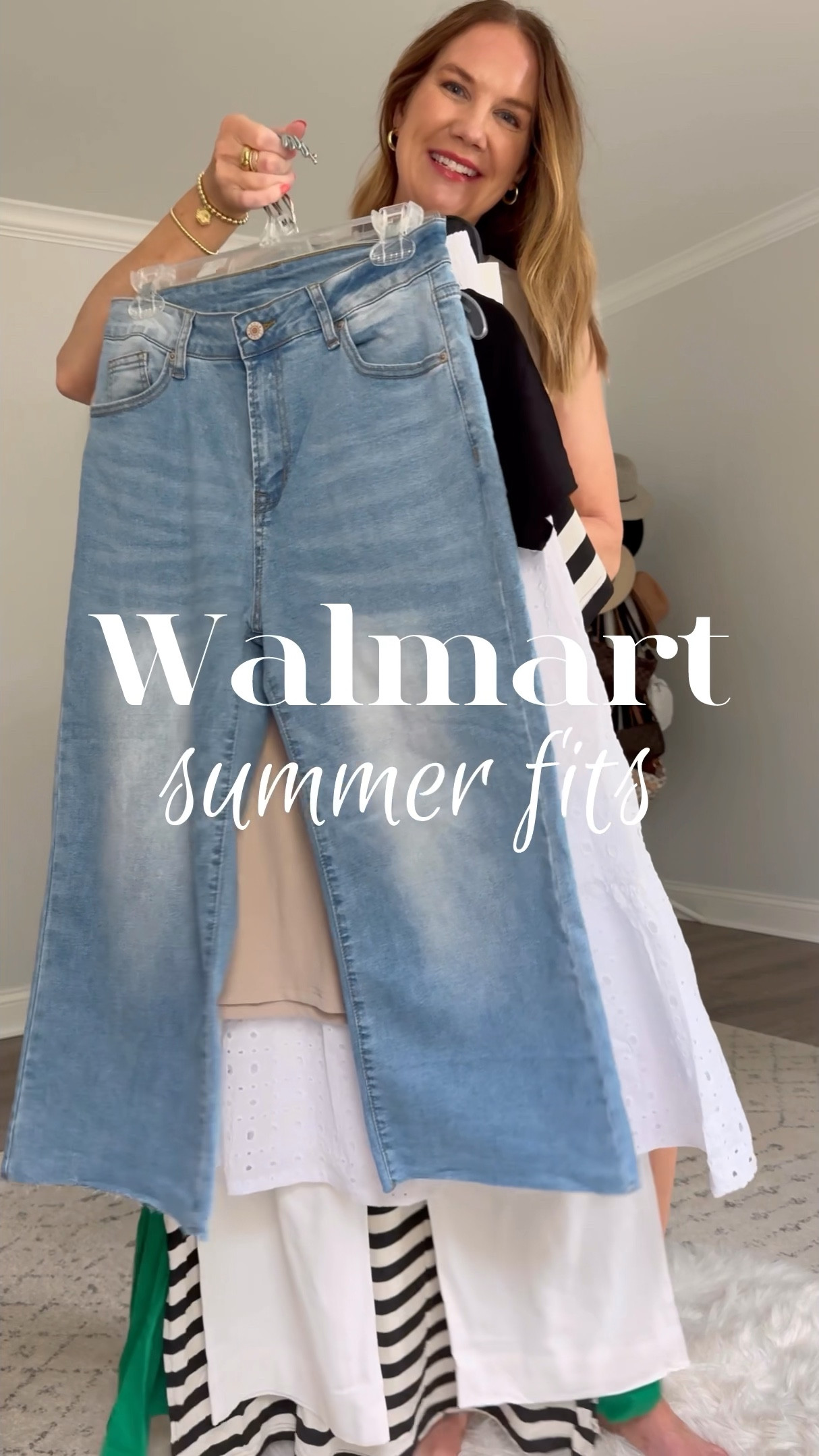 For reference, I’m 5’7” and about 135 lbs.
Black tee medium 
Crop jeans TTS
Linen pants TTS
Green dress size down
Striped dress medium 
Eyelet skirt small (size down)
Sweatshirt medium 
Joggers medium 

Walmart haul, Walmart try on, Walmart unboxing, how to style, what to wear, Walmart outfit, inclusive fashion, style on a budget, white eyelet, summer dress, travel outfit, garden wedding guest dress, white linen, summer capsule wardrobe 


#LTKSeasonal #LTKVideo #LTKOver40