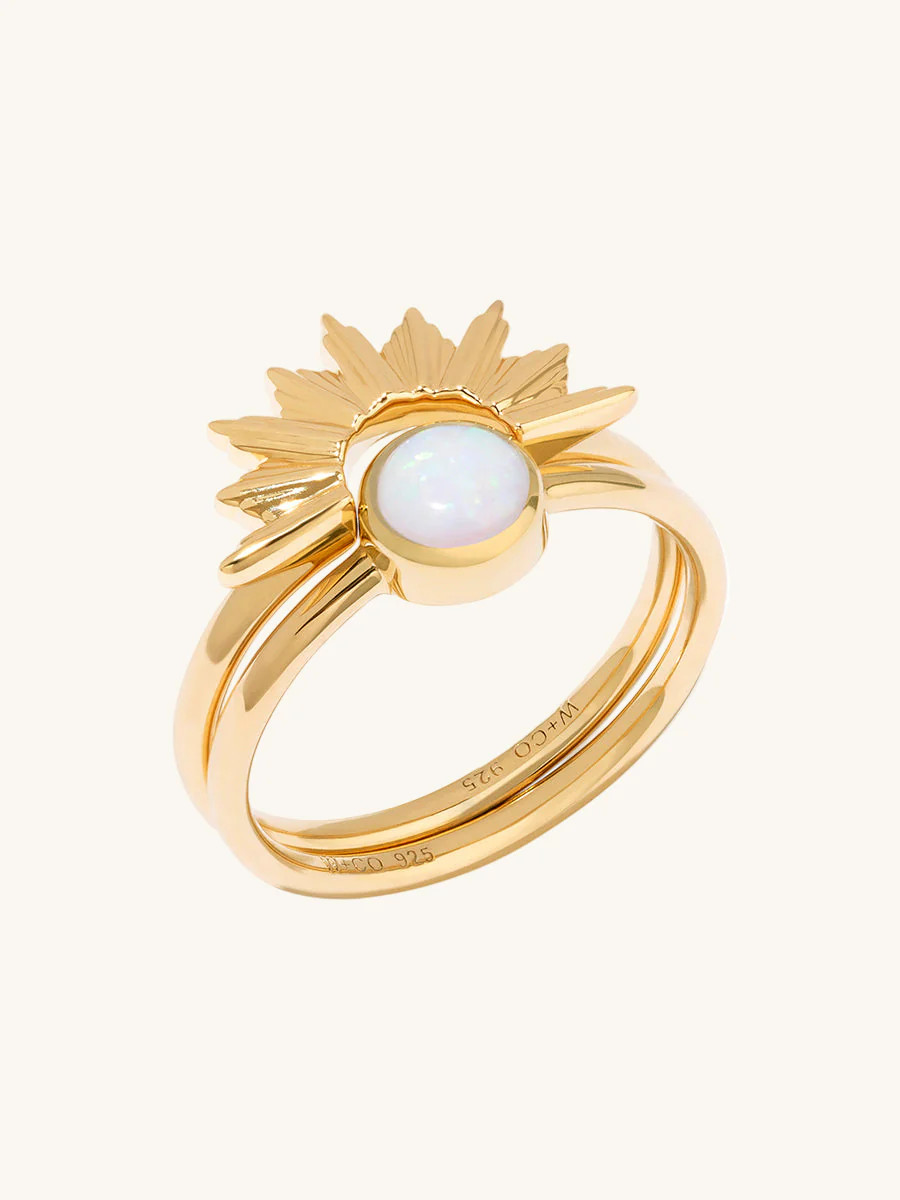 Sunseeker Horizon 14K Gold Vermeil Ring Set | Wanderlust + Co | Wanderlust + Co