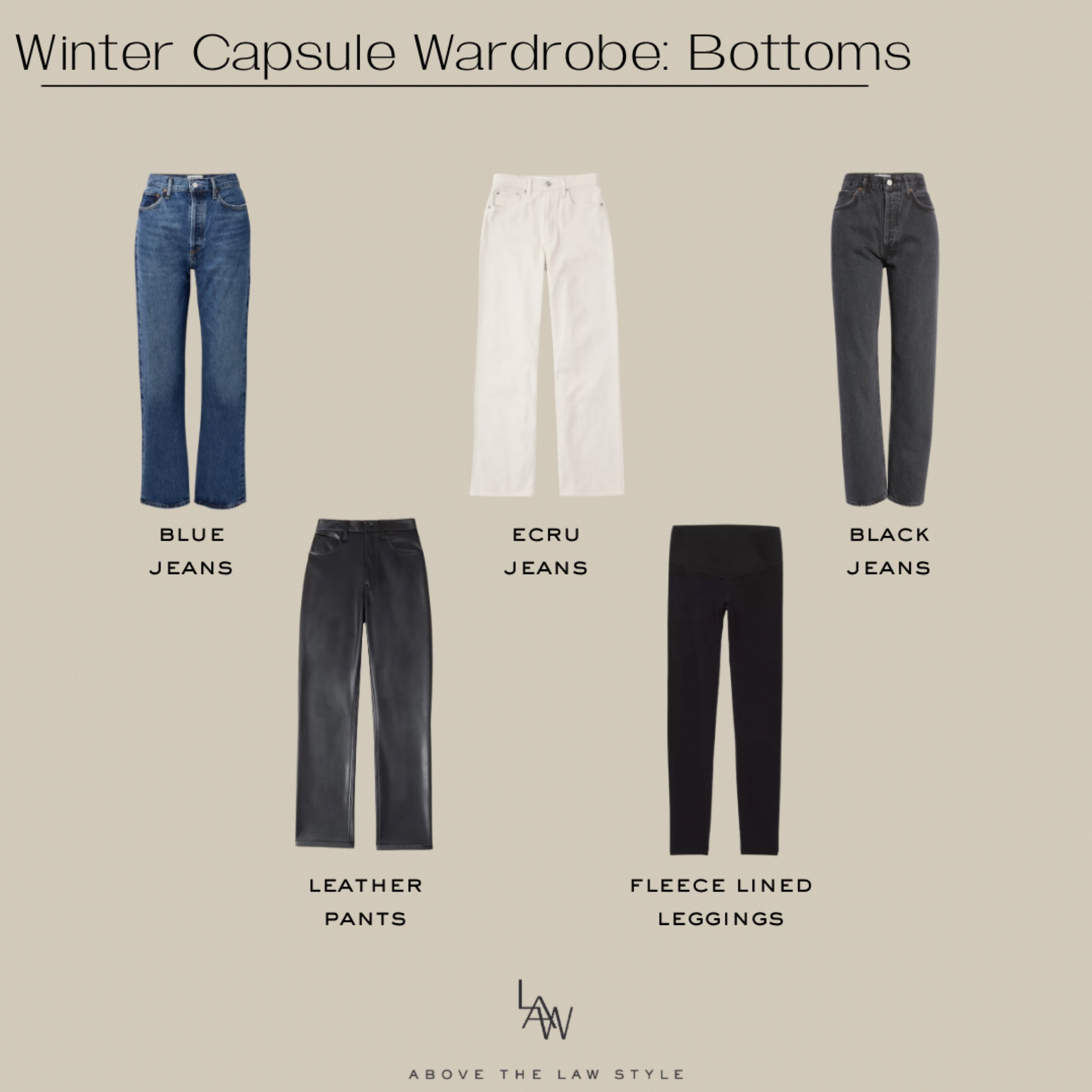 Winter Capsule Wardrobe: Bottoms

#LTKfindsunder50 #LTKfindsunder100 #LTKSeasonal