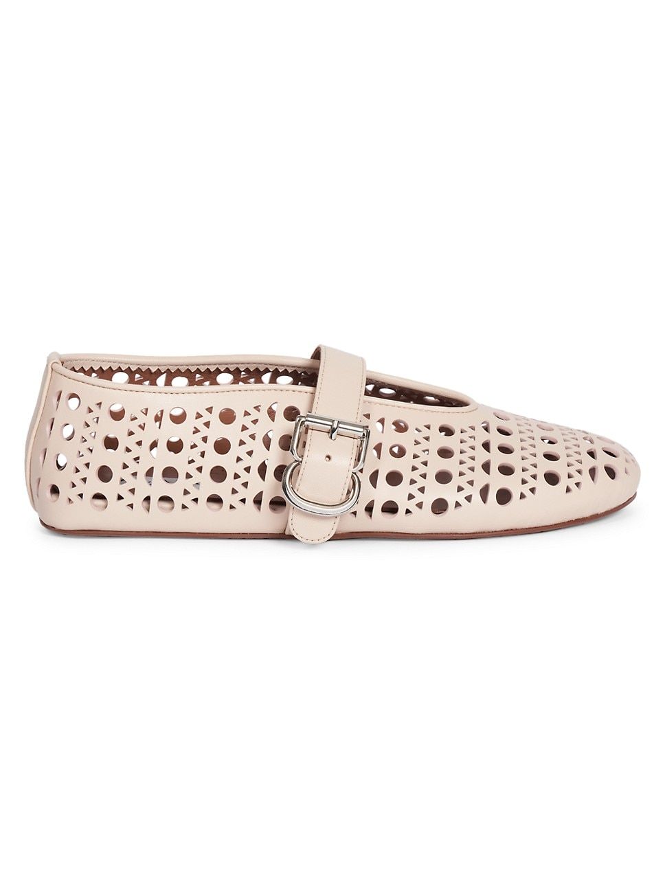 Perforated Leather Ballerina Flats | Saks Fifth Avenue
