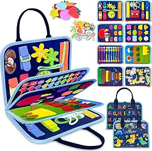 Exorany Busy Board Montessori Toys for Toddler Boy Birthday Gifts, Busy Book Sensory Learning Toy... | Amazon (US)