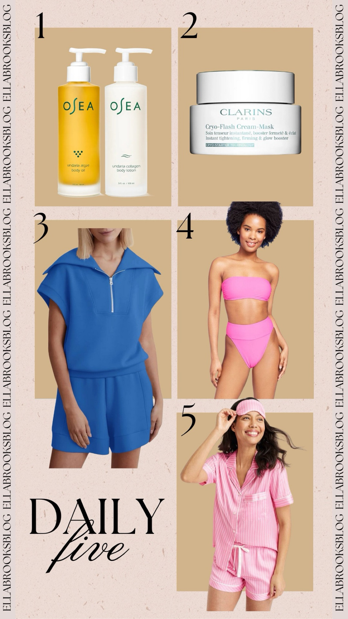Daily 5🤍
skincare, skincare sale, skincare favorites, amazon fashion find, amazon loungewear, target sale, target swimwear, target pajamas

#LTKstyletip #LTKsalealert #LTKbeauty