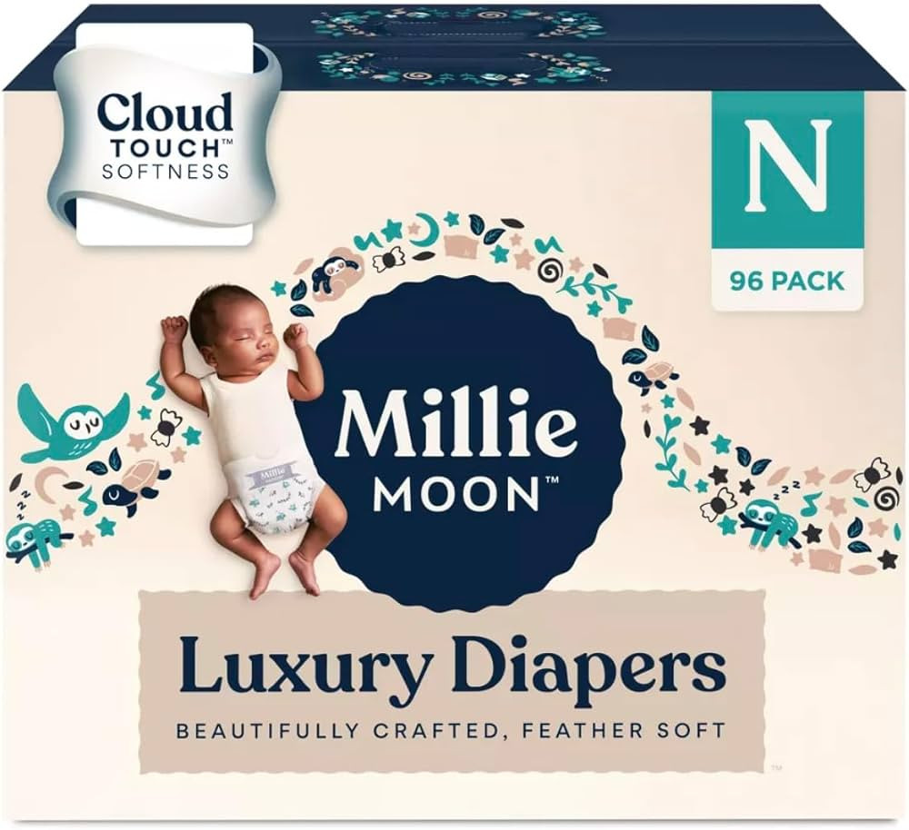 Millie Moon Luxury Diapers - Newborn - (96ct) | Amazon (US)