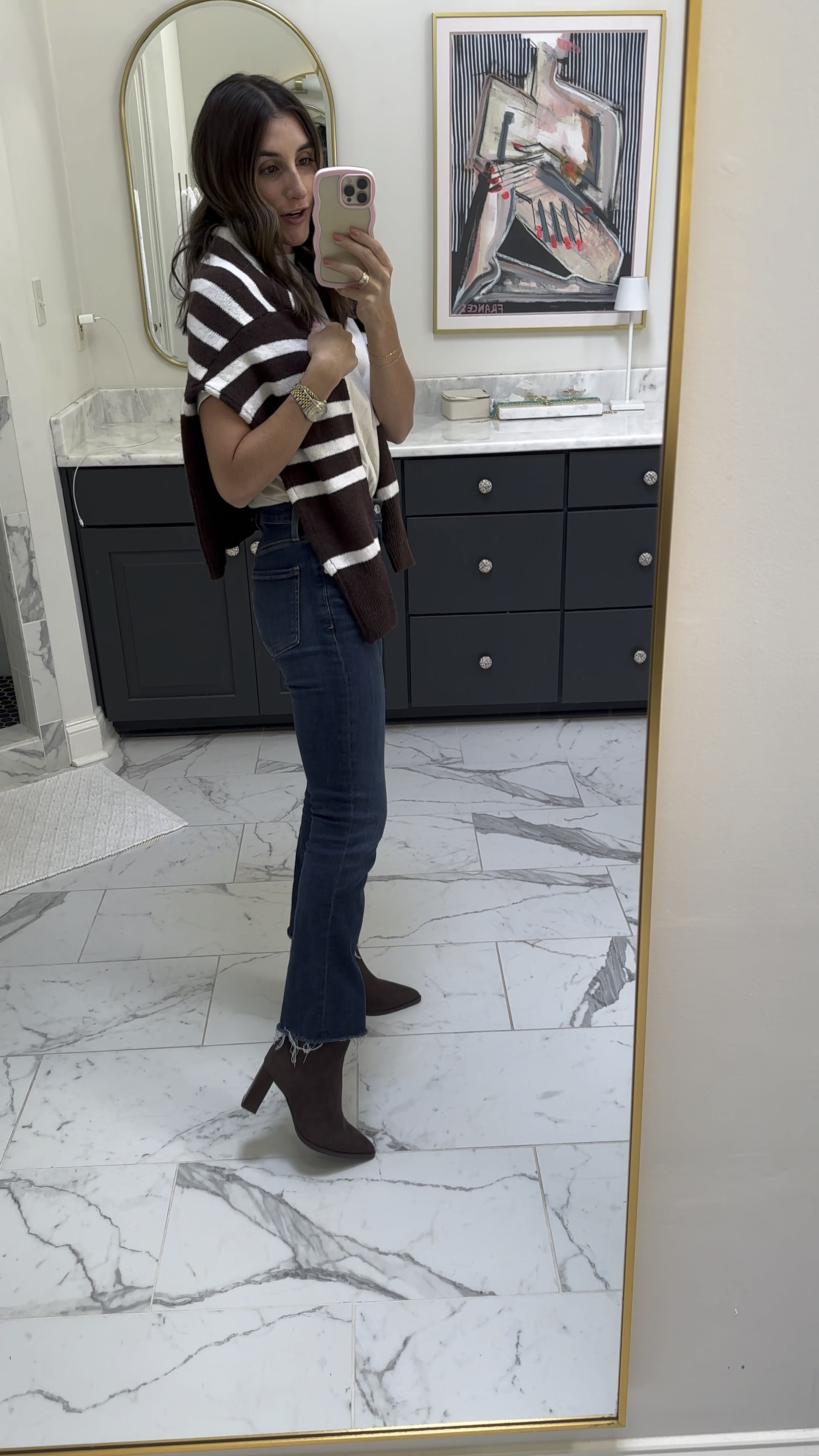 Love this casual cute fall outfit! Wearing half a size up from my normal size in the boots. Small in the body suit! Jeans are TTS  

#LTKfindsunder100 #LTKSeasonal #LTKfindsunder50