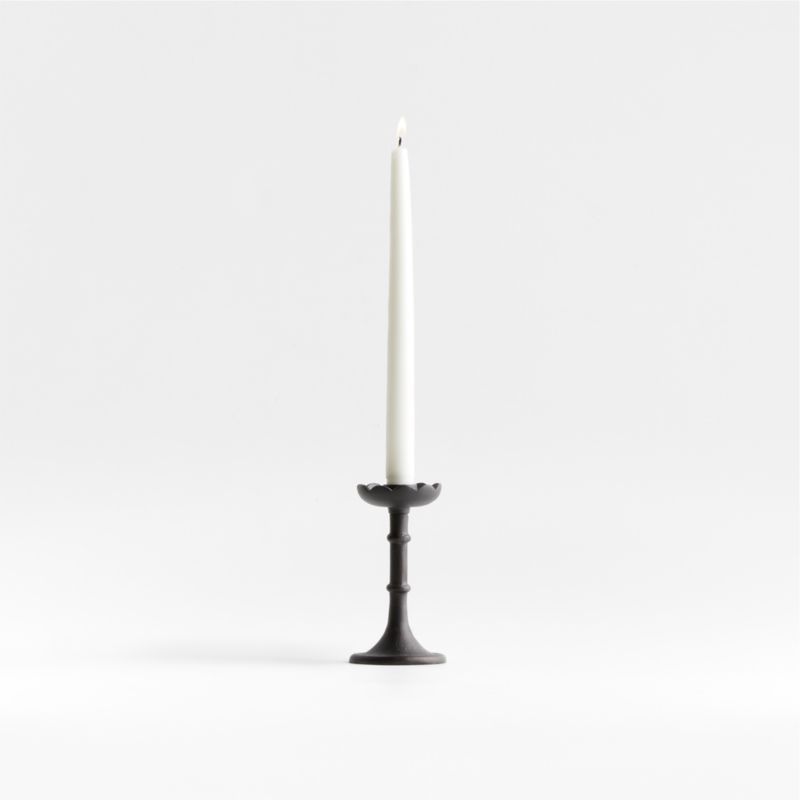 Chambers Scalloped Taper Candle Holder 5.75" by Jake Arnold | Crate & Barrel | Crate & Barrel
