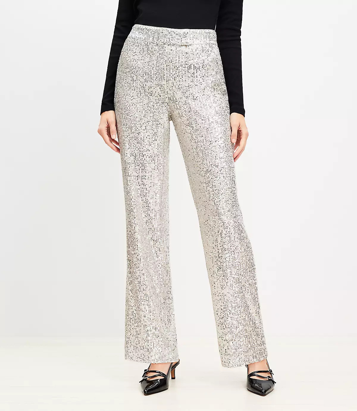 Petite Sequin Straight Pants | LOFT