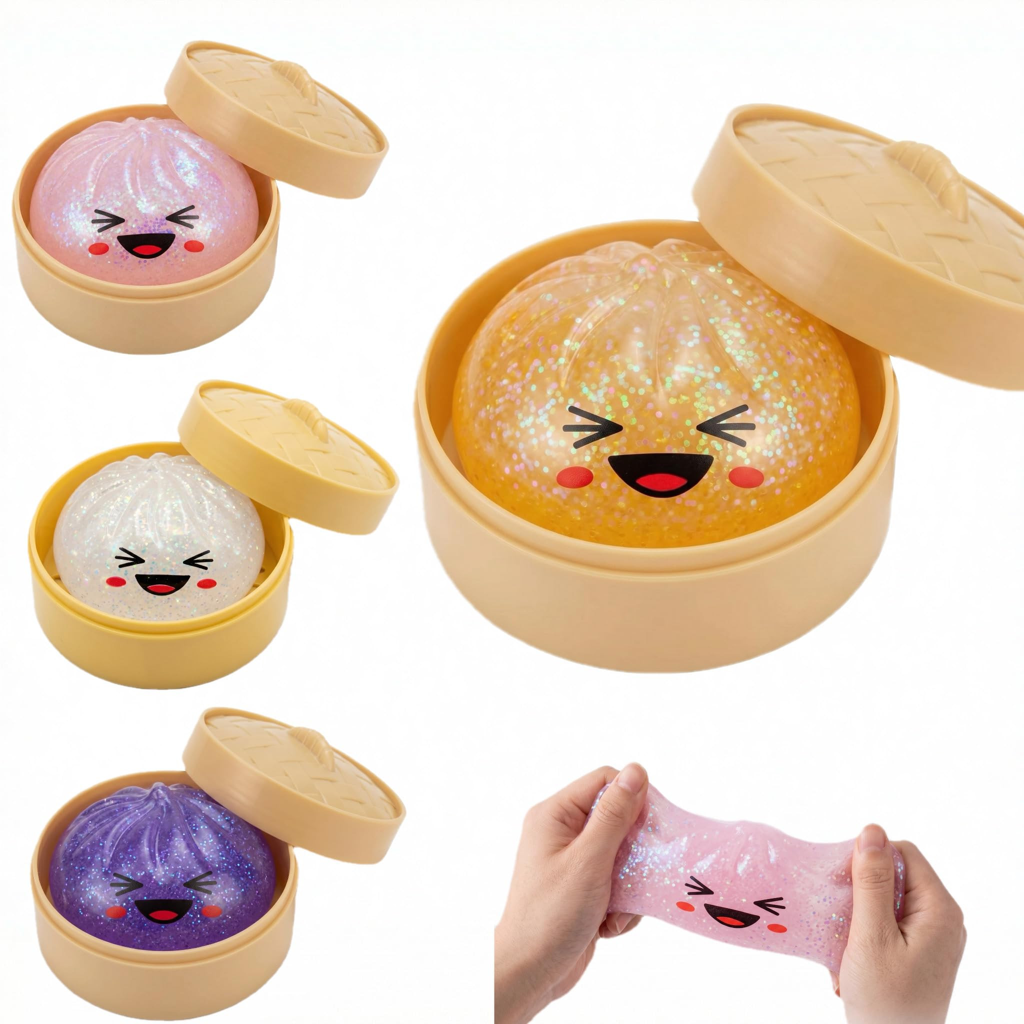 Glitter Dumpling Squishy Toy, Colorful Dumpling Anxiety Relief Fidget Toy, Easter Basket Stuffer ... | Amazon (US)