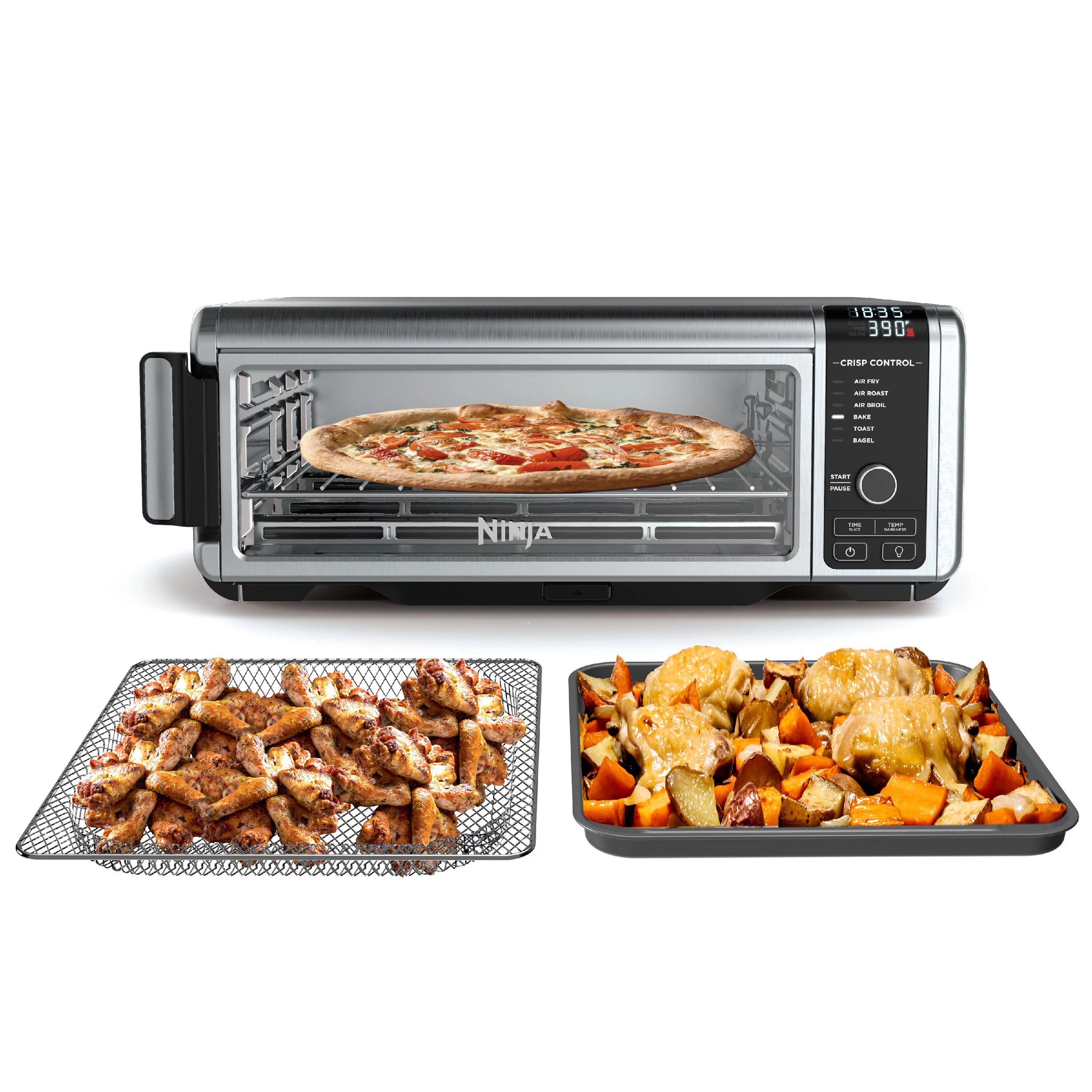 Ninja® SP100 Foodi™ 6-in-1 Digital Air Fry Oven, Large Toaster Oven, Flip-Away for Storage | Walmart (US)