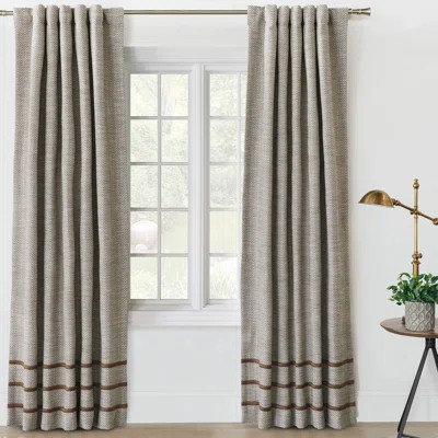 Steeplechaser Cotton Blend Chevron Room Darkening Rod Pocket Single Curtain Panel | Perigold