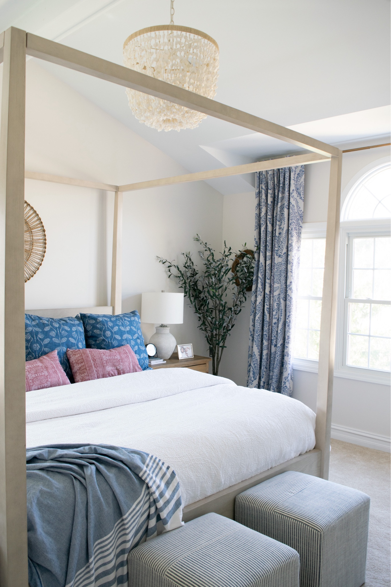 Creating a cozy primary bedroom by layering soft blankets and pillows, adding lush plants, decorative accents, books, mirrors, and more for that warm, inviting vibe. 🛏️✨

#LTKFamily #LTKHome #LTKStyleTip