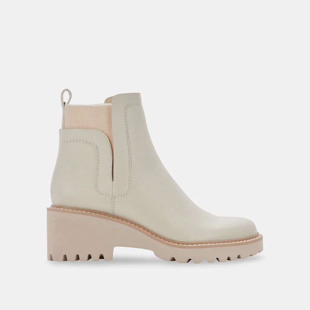 Huey H2O Wide Booties Off White Leather | DolceVita.com