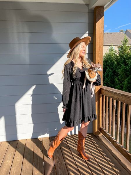 Pretty Swiss dot dress perfect for fall!

Fall dress, dog bandana, western hat, western boots, Shein 

#LTKunder50 #LTKSeasonal #LTKstyletip
