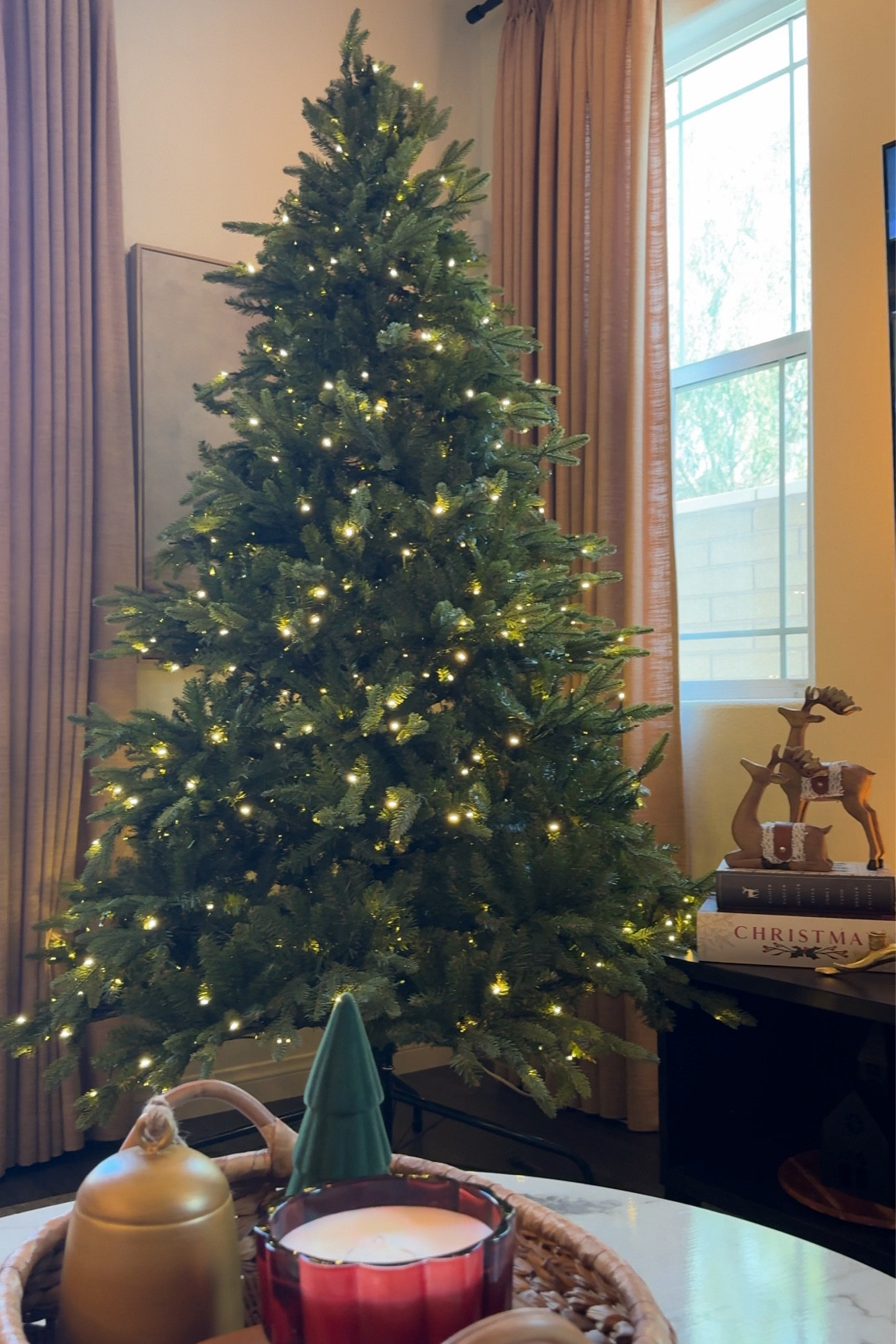 New Alpine Fir Christmas tree w/ twinkle lights 🎄 

#LTKHome #LTKHoliday #LTKSeasonal