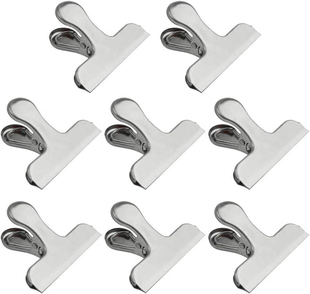Chip Bag Clips, 8 Pack Large Stainless Steel Air Tight Bag Clip Perfect for Kitchen &Office (Silv... | Amazon (US)