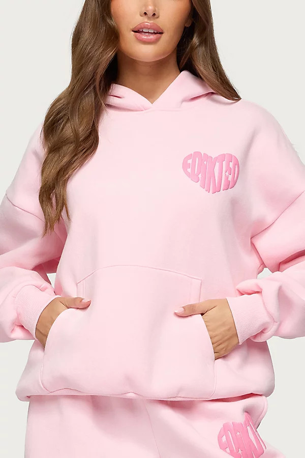 Edikted Major Love Edikted Hoodie in Light/Pink, Women's at Urban Outfitters | Urban Outfitters (US and RoW)