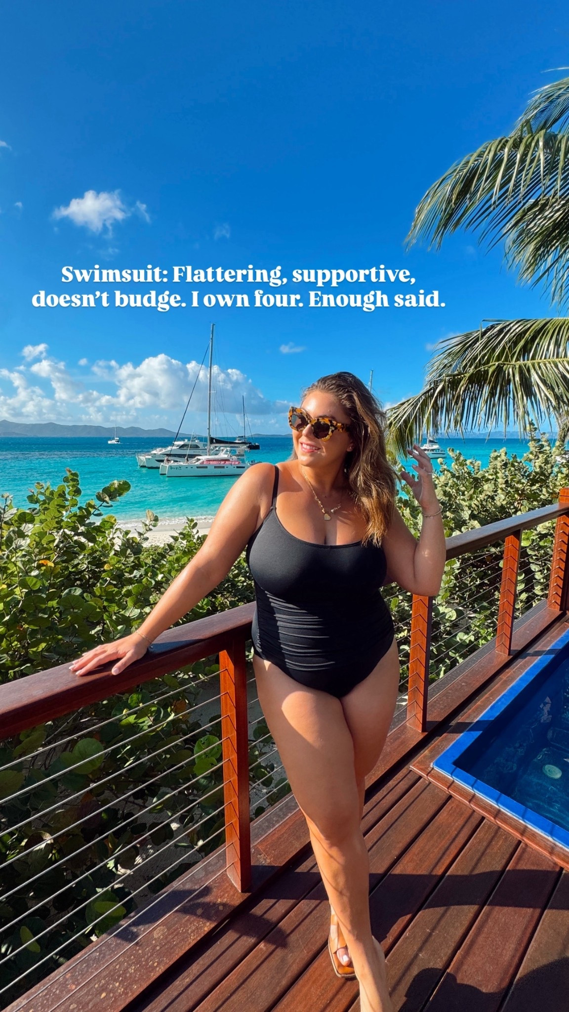 My favorite swimsuit for home and vacation - I wear size 16Plus / 18Plus. Sharing full outfit details. Use CARALYNM at Cakes Beauty. 

#LTKMidsize #LTKSeasonal #LTKSwim