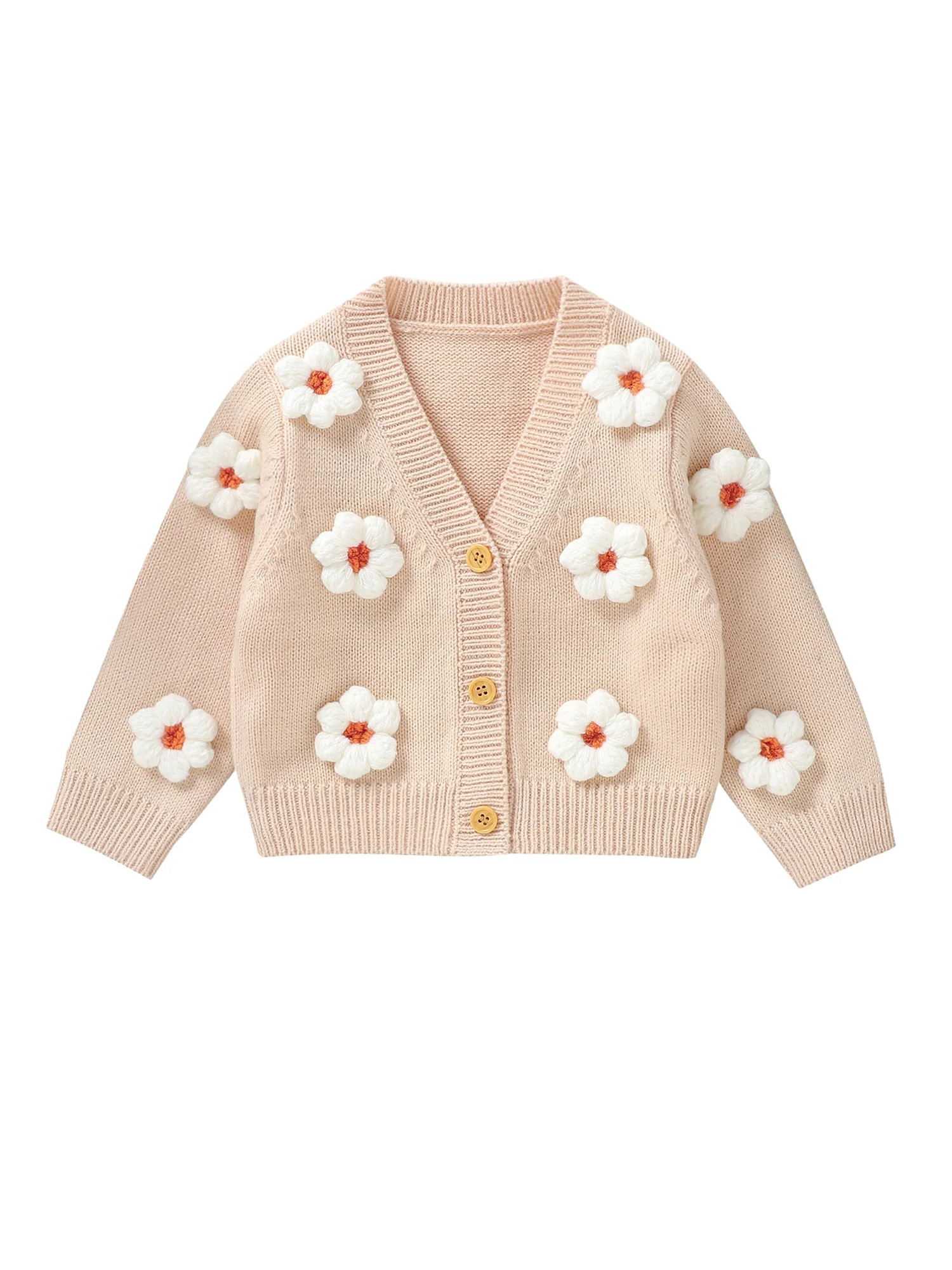 Lieserram Baby Toddler Girl Knitted Cardigan, 6 9 12 18 24 Months 2T 3T Long Sleeve V Neck Button... | Walmart (US)