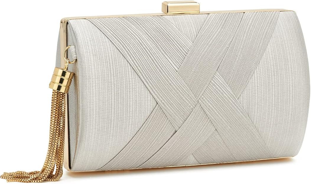 Women Clutch Bag Evening bag Fringed Evening Handbag,Lady Party Wedding Clutch Purse Chain Should... | Amazon (US)