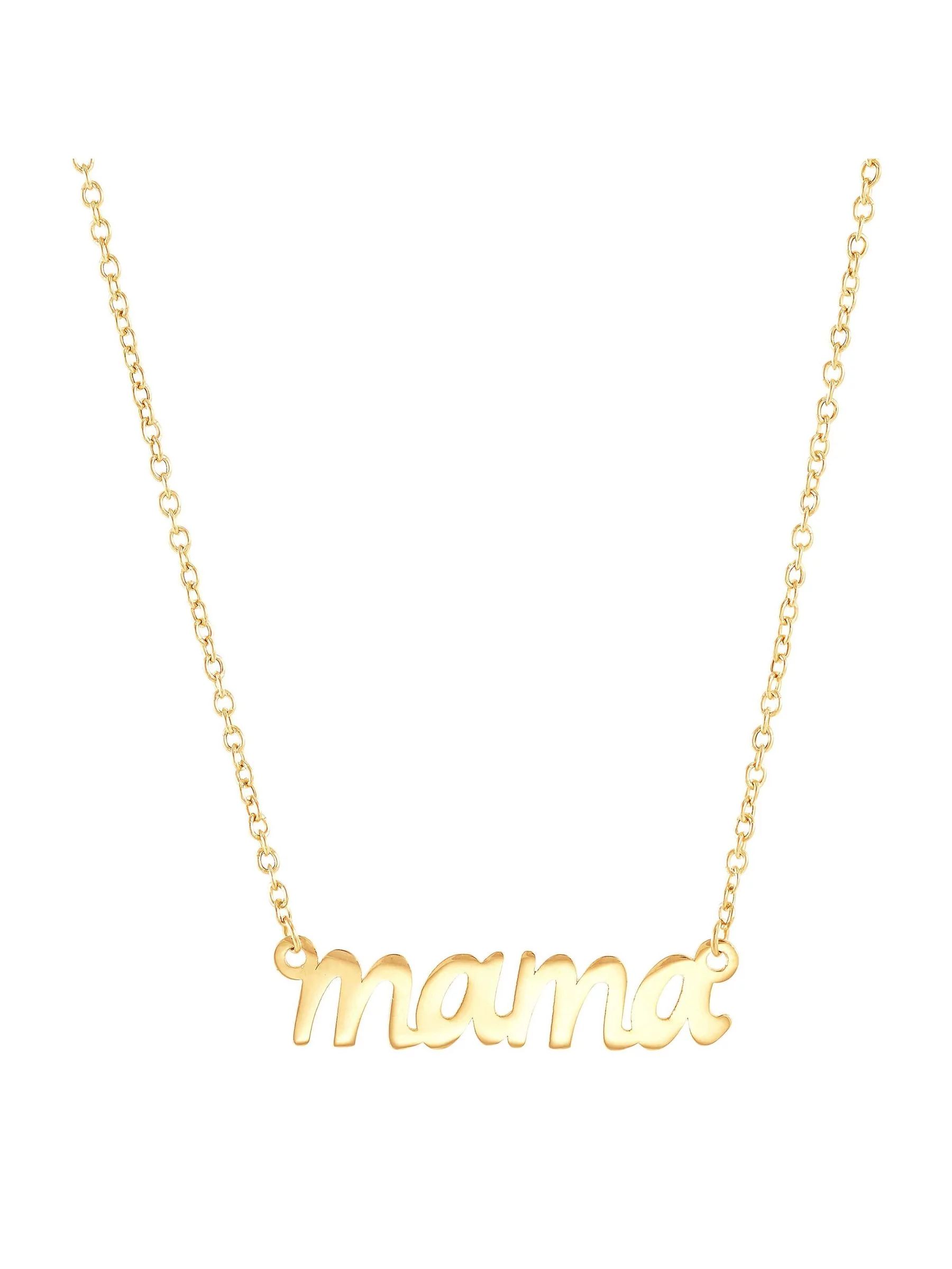 Women's Welry Mama Chain Necklace in 10kt Yellow Gold, 16" + 1" + 1" | Walmart (US)