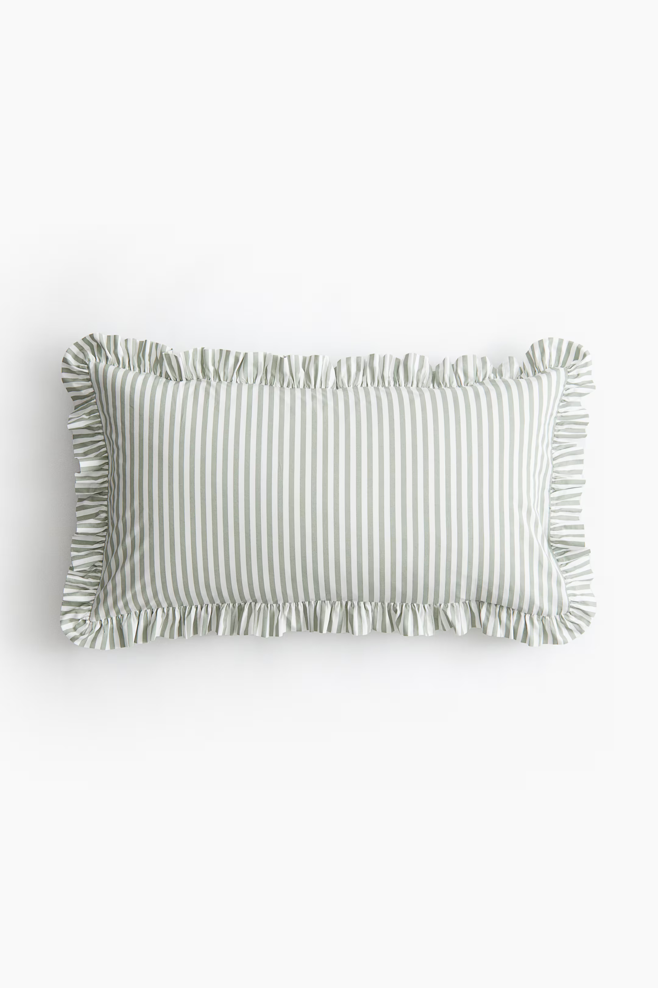 Ruffle-Trimmed Cotton Cushion Cover | H&M (US + CA)