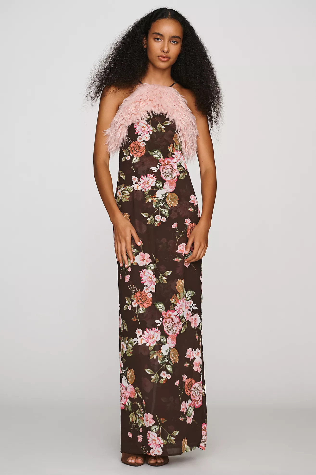 AFRM Jeffries Faux-Fur Halter Dress | Anthropologie (US)