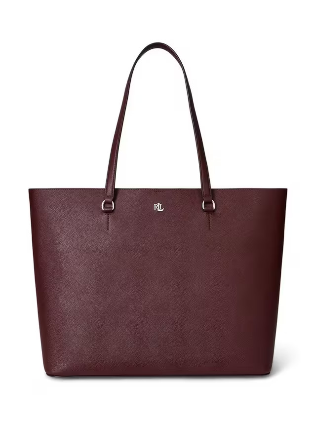Ralph Lauren Karly Leather Tote Bag, Dark Garnet | John Lewis (UK)