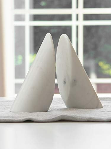 Best Home Fashion Cylindrical Marble Bookends - White - 2.5" L x 1.125" W x 5.5" H | Amazon (US)