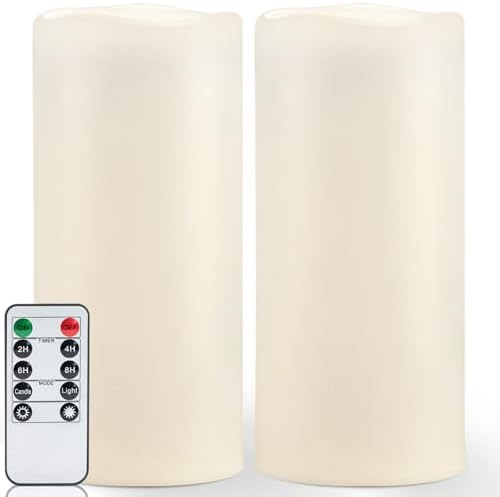 Homemory 12" x 5" Large Waterproof Outdoor Flameless Candles with Remote Control and Timer, Batte... | Amazon (US)