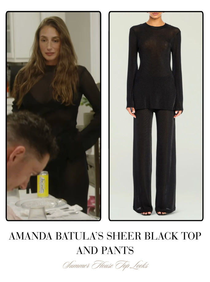 Amanda Batula's Black Sheer Top and Pants 

 