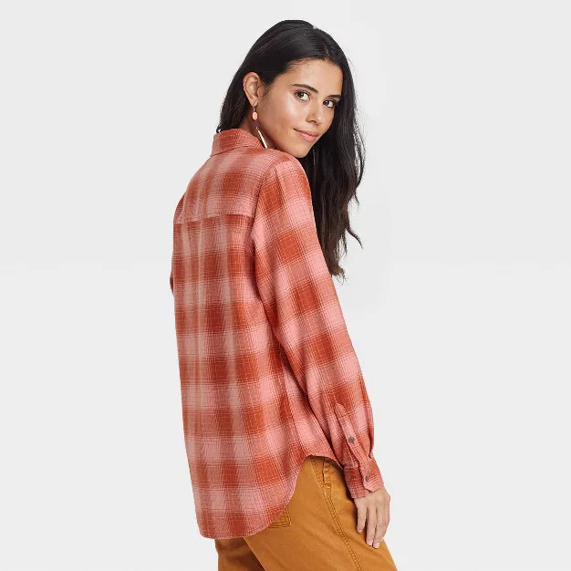 Women's Long Sleeve Flannel Button-Down Shirt - Universal Thread™ Plaid | Target
