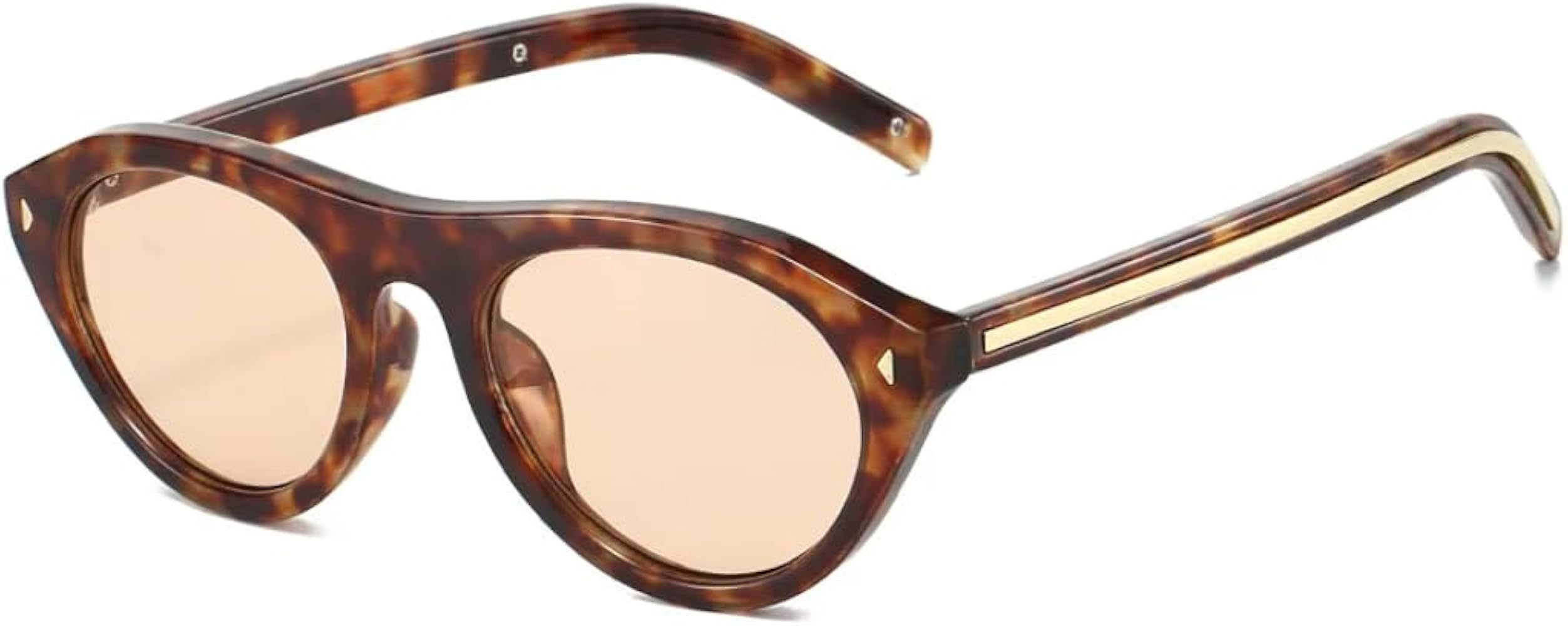 Sunglasses Women Cat Eye Fashion Oval Sun Glasses Rivets Shades | Amazon (CA)