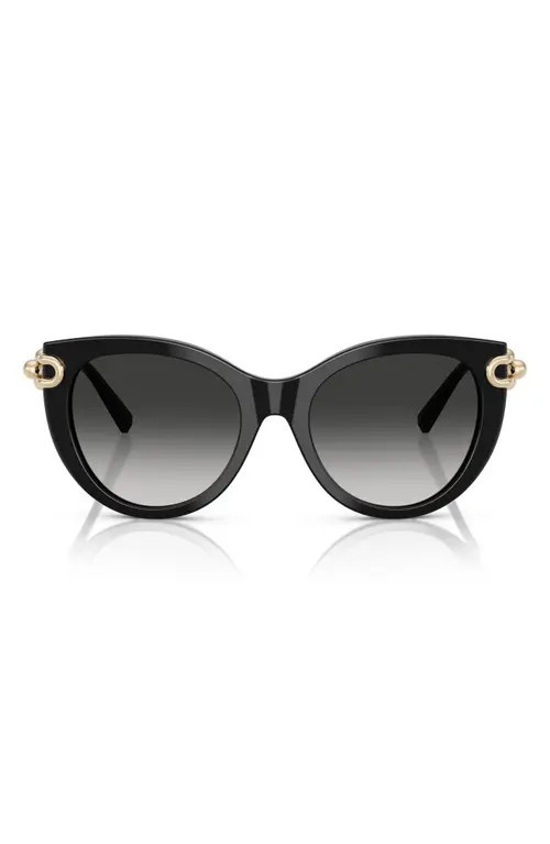 Tiffany & Co. 53mm Gradient Butterfly Sunglasses in Black /Gray Gradient at Nordstrom | Nordstrom