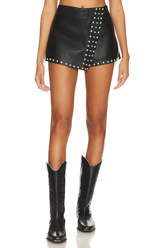 Studded Emmy Mini Skort in Black | Revolve Clothing (Global)