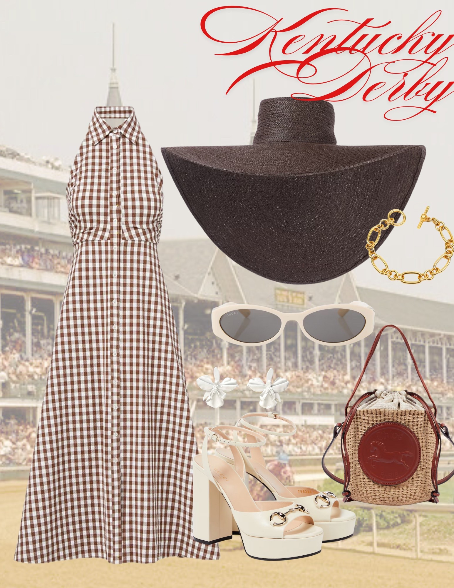 #KentuckyDerby #KentuckyOaks #ChurchillDowns #Louisville #Lexington #Kentucky #horseracing #bighats #gingham #equestrian #offtotheraces #racingOOTD #fashionablefilly #fashionattheraces #horses 