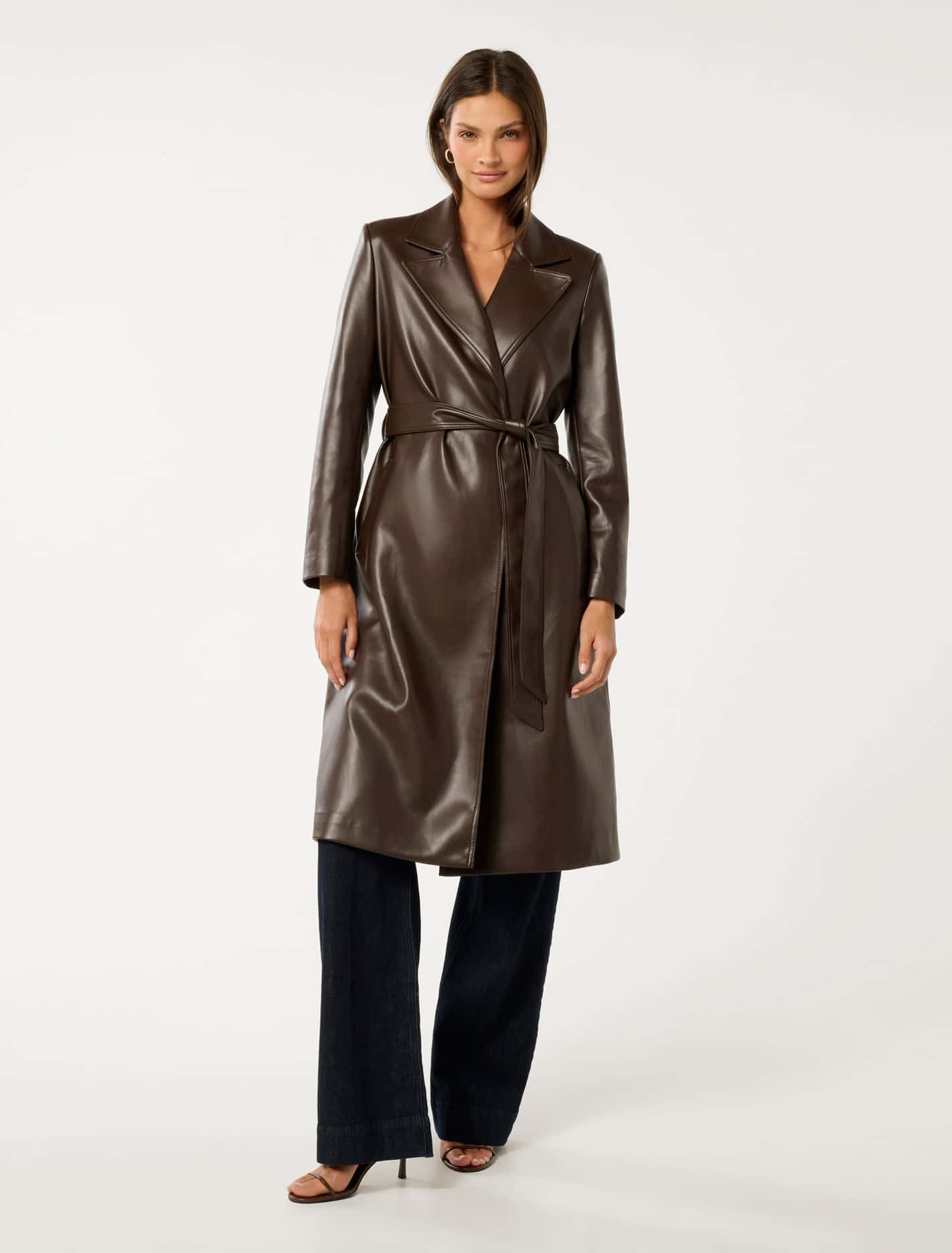 Gabbi Vegan Leather Trench | Forever New (AU)