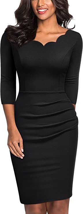 Miusol Women's Ruffle Style 2/3 Sleeve Slim Cocktail Dress | Amazon (US)