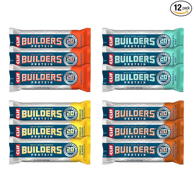 Clif Builders Protein Bars - Variety Pack - 20g Plant Based Protein - Gluten Free - Non-GMO - Low... | Amazon (US)