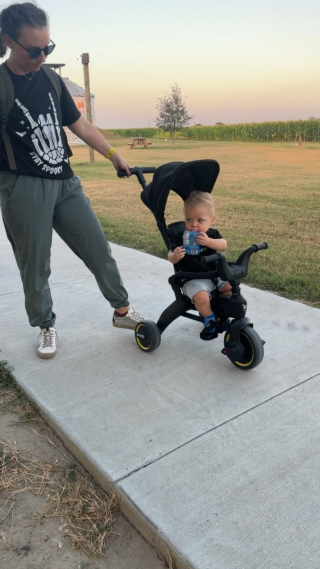 We have been loving this Trike! Light weight and easy to take on the go. Transfers from a stroller to a trike once he is ready for that milestone. Definitely a great 1st birthday gift for a one year old. Will grow with him util about the age of 3. We’ve already put it to use so many times and I can say enough positive things about it! 

Thanks @littlethreadco for the Halloween shirts! 💀👻

#LTKBump #LTKBaby #LTKVideo