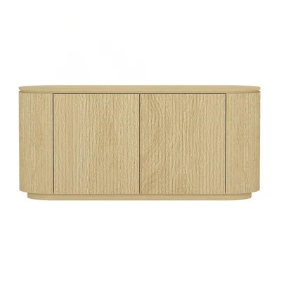 Natural Oak 60 Inch Sideboard with Modern Design, Spacious Storage, and Sleek Pedestal Base for Dining and Living Rooms | Wayfair North America