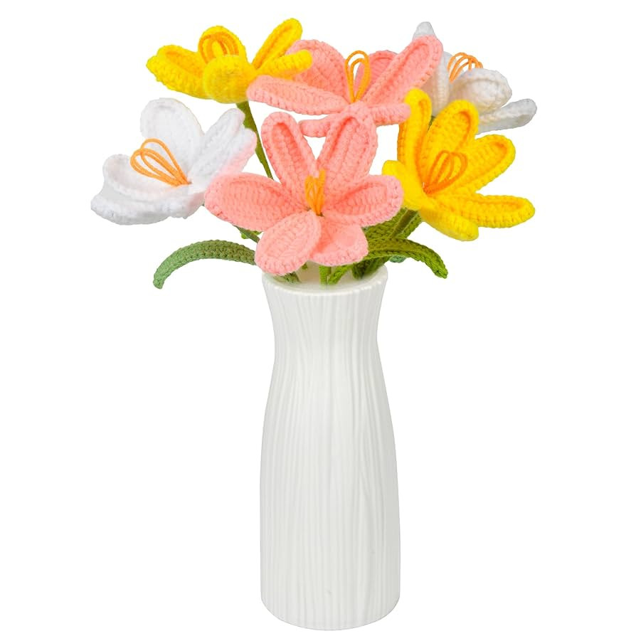 Crochet Flowers, Crochet Tulip Flower Bouquet Handmade Crochet Flowers for Mothers Day Anniversar... | Amazon (US)