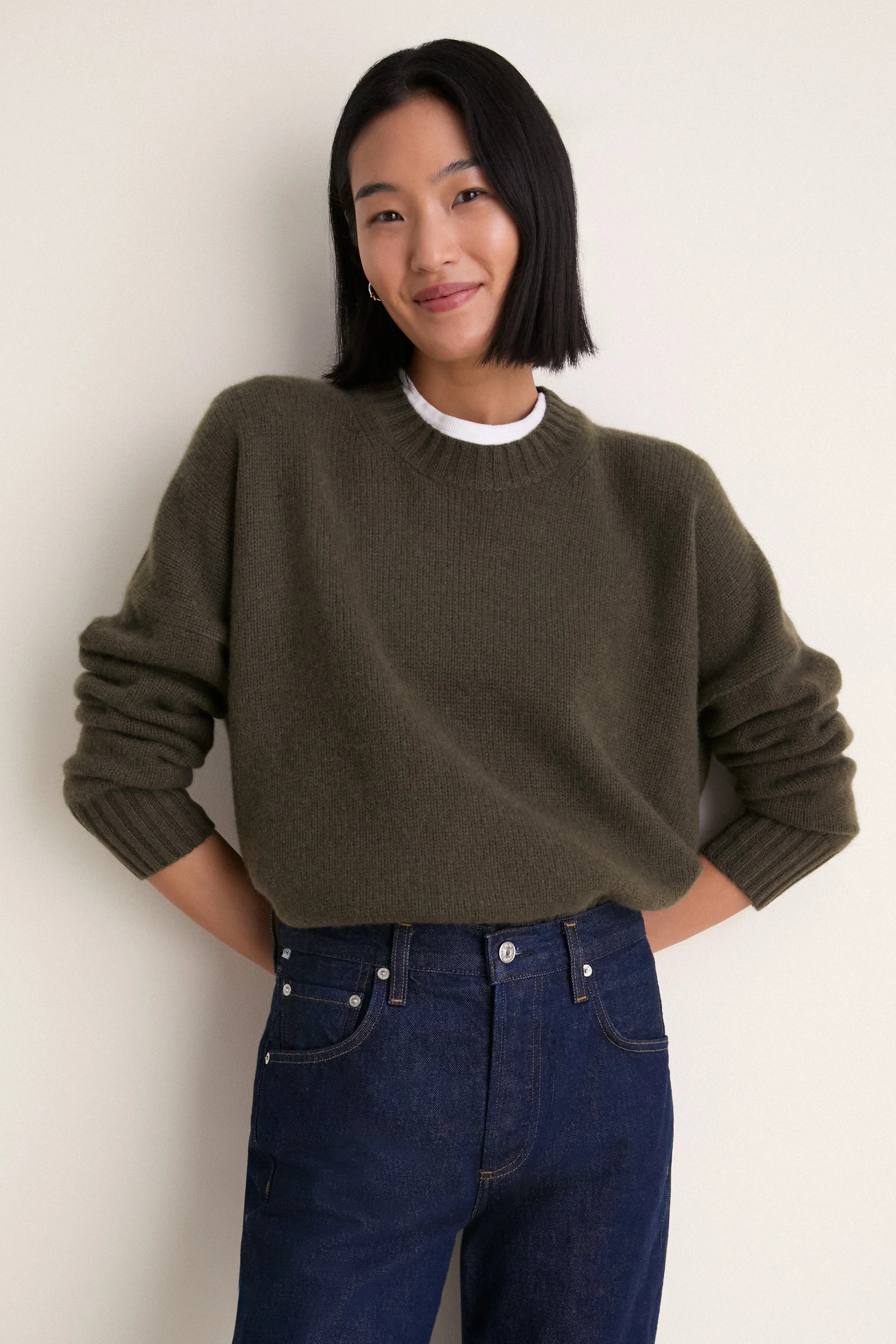 Olive Cashmere Henri Crewneck | Tuckernuck (US)