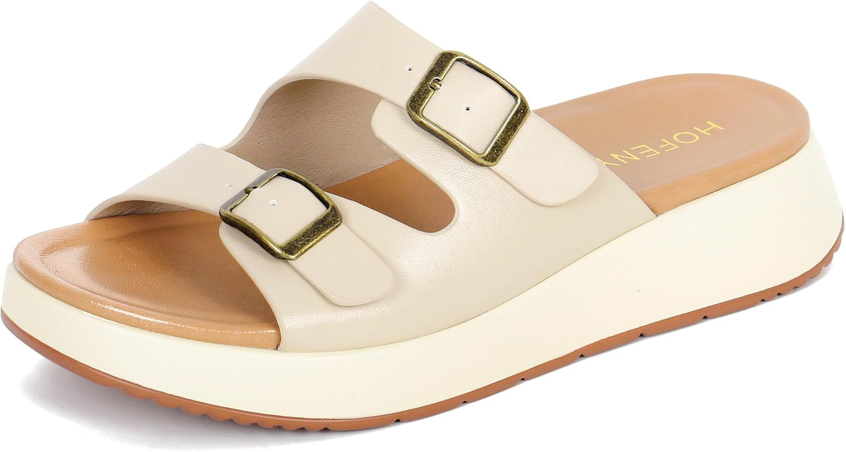 Womens Sandals Platform Double Strap Comfortable Slide for Summer Size 6-11 | Amazon (US)