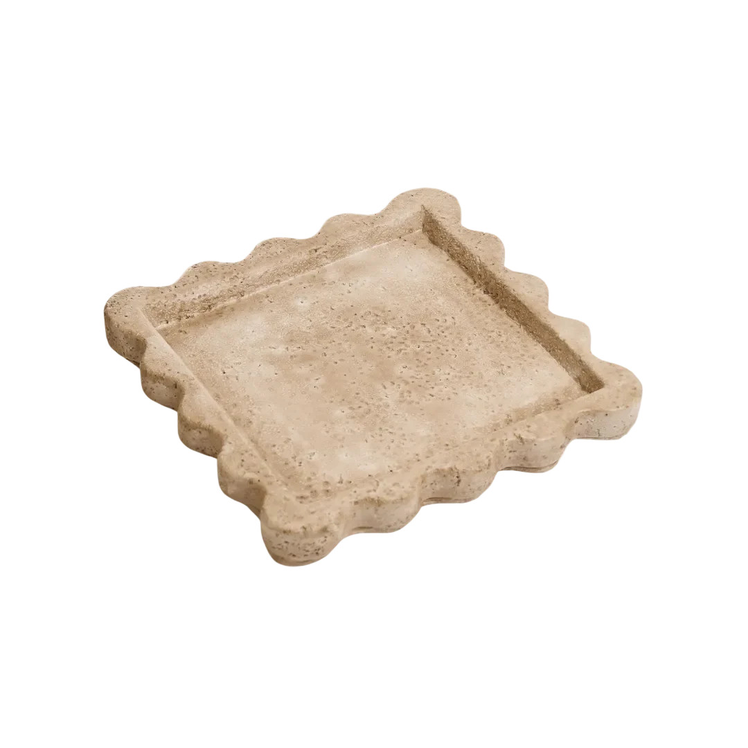 Beige Travertine Cement Tray | By Luxe B Co | luxe bCO