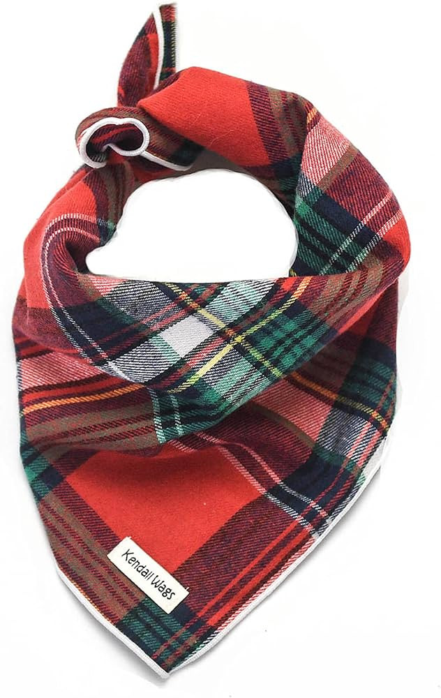 Pet Bandanas Tartan Plaid for Dogs Cats (Large, Red) | Amazon (CA)